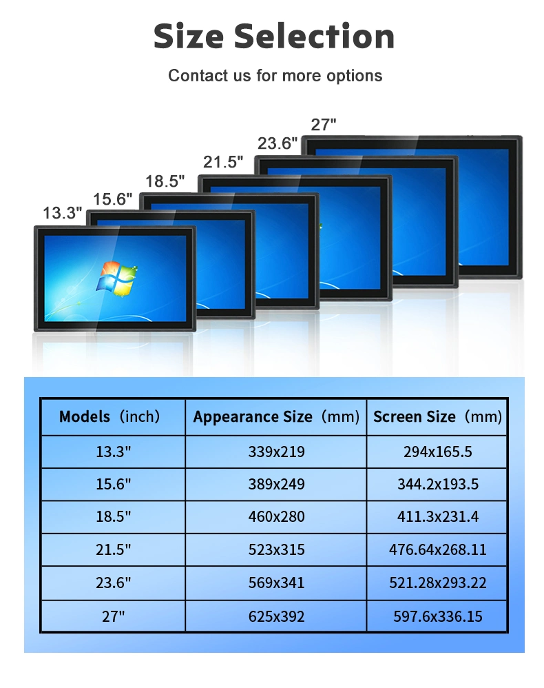 21.5inch Ultra-Thin LCD Display Waterproof Touch Screen Embedded Industrial Touch Monitor