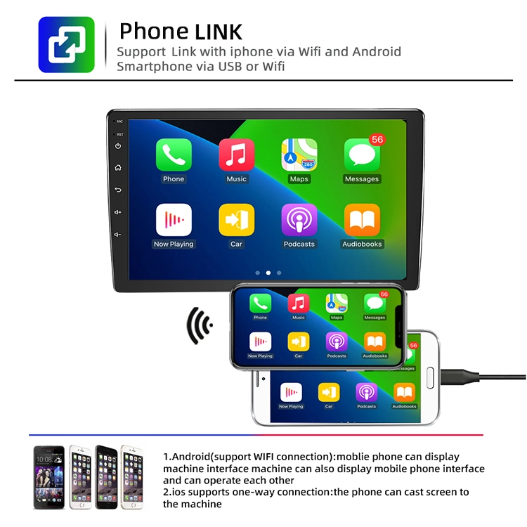 Factory Supply 9inch 6GB+128GB Resolution 1024*600 DSP RDS Carplay Double DIN Android Auto Audio Car Media Player